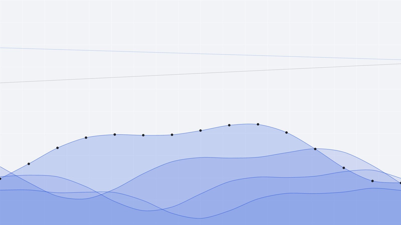 Layered translucent bands charting overlapping capital flows against a fine measurement grid.
